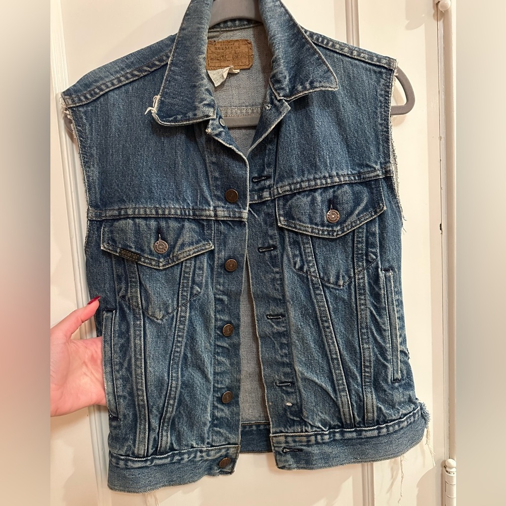 Custom 1994 Guns N' Roses Stacked Skulls denim vest sz S *VINTAGE ONE OF A KIND* - Picture 6 of 12